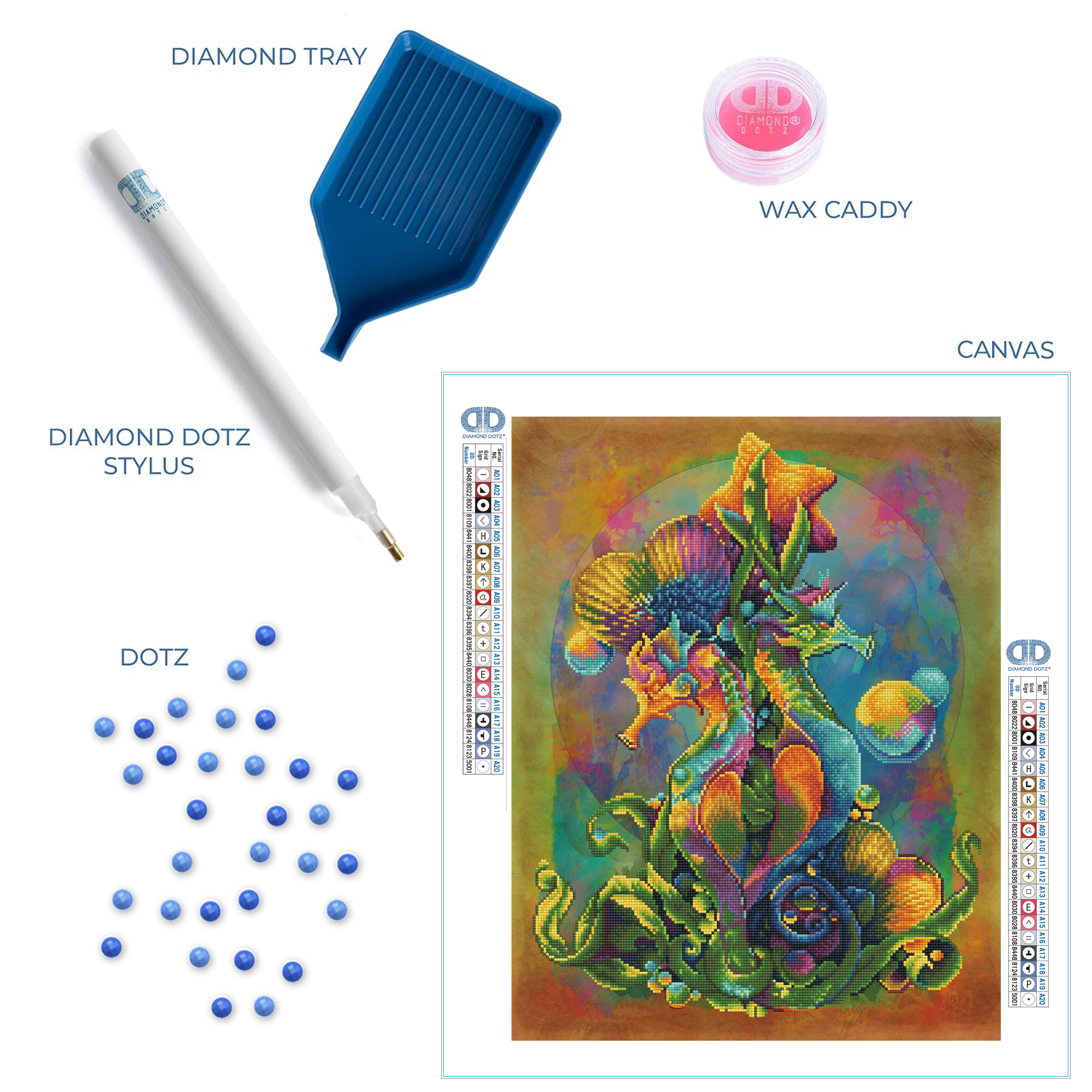 Diamond Dotz Sea Horses - 20.5" x 26.0"