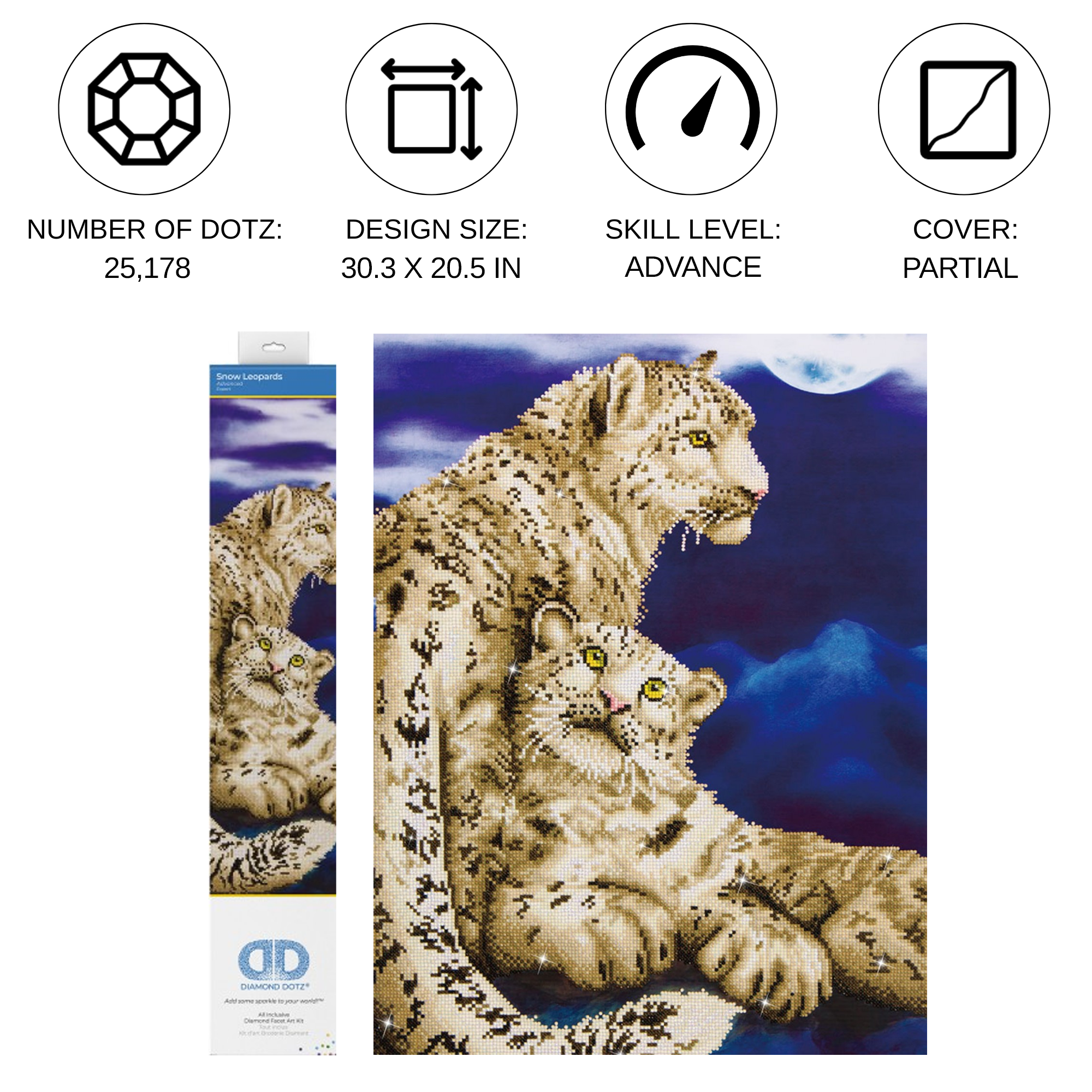 Diamond Dotz Snow Leopards - 20.5" x 30.3"