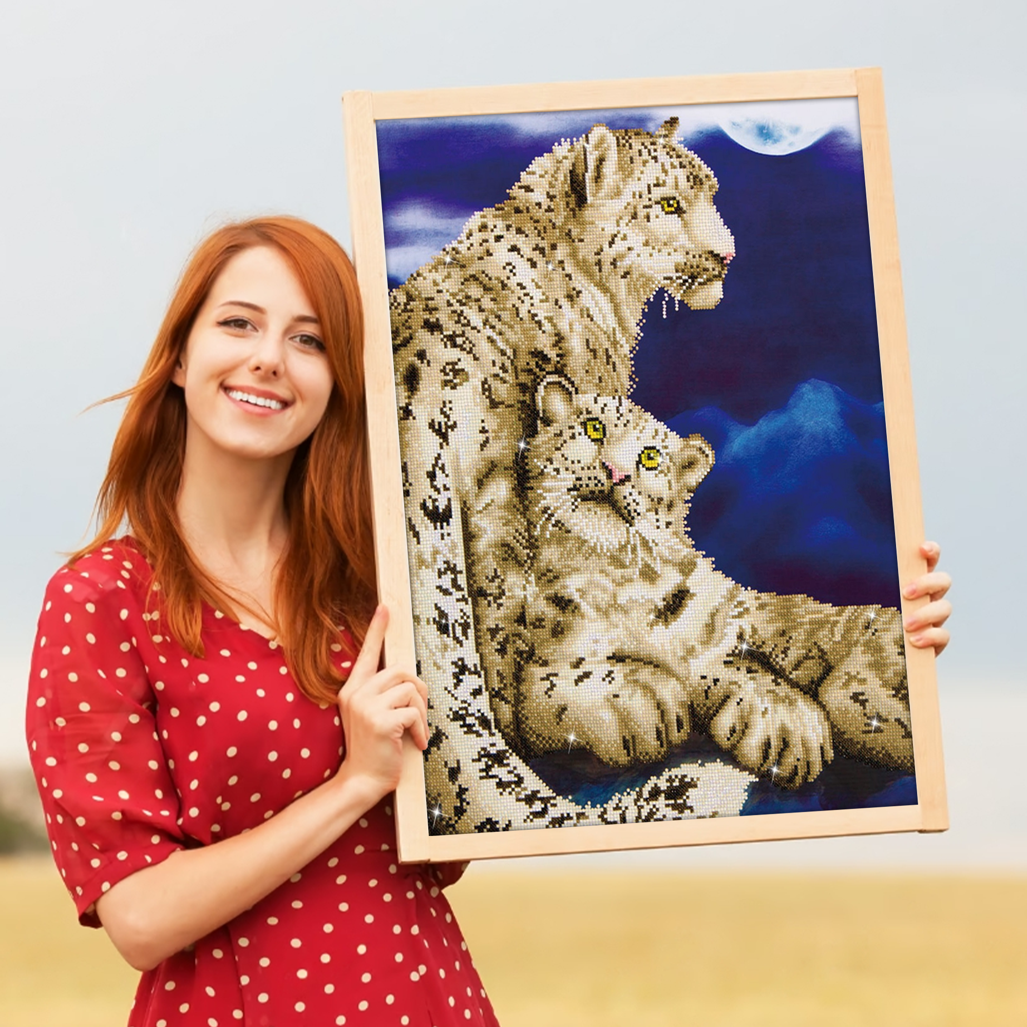 Diamond Dotz Snow Leopards - 20.5" x 30.3"