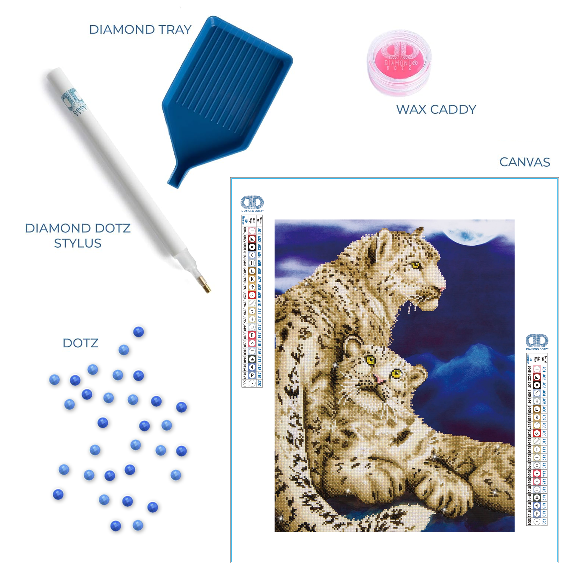 Diamond Dotz Snow Leopards - 20.5" x 30.3"