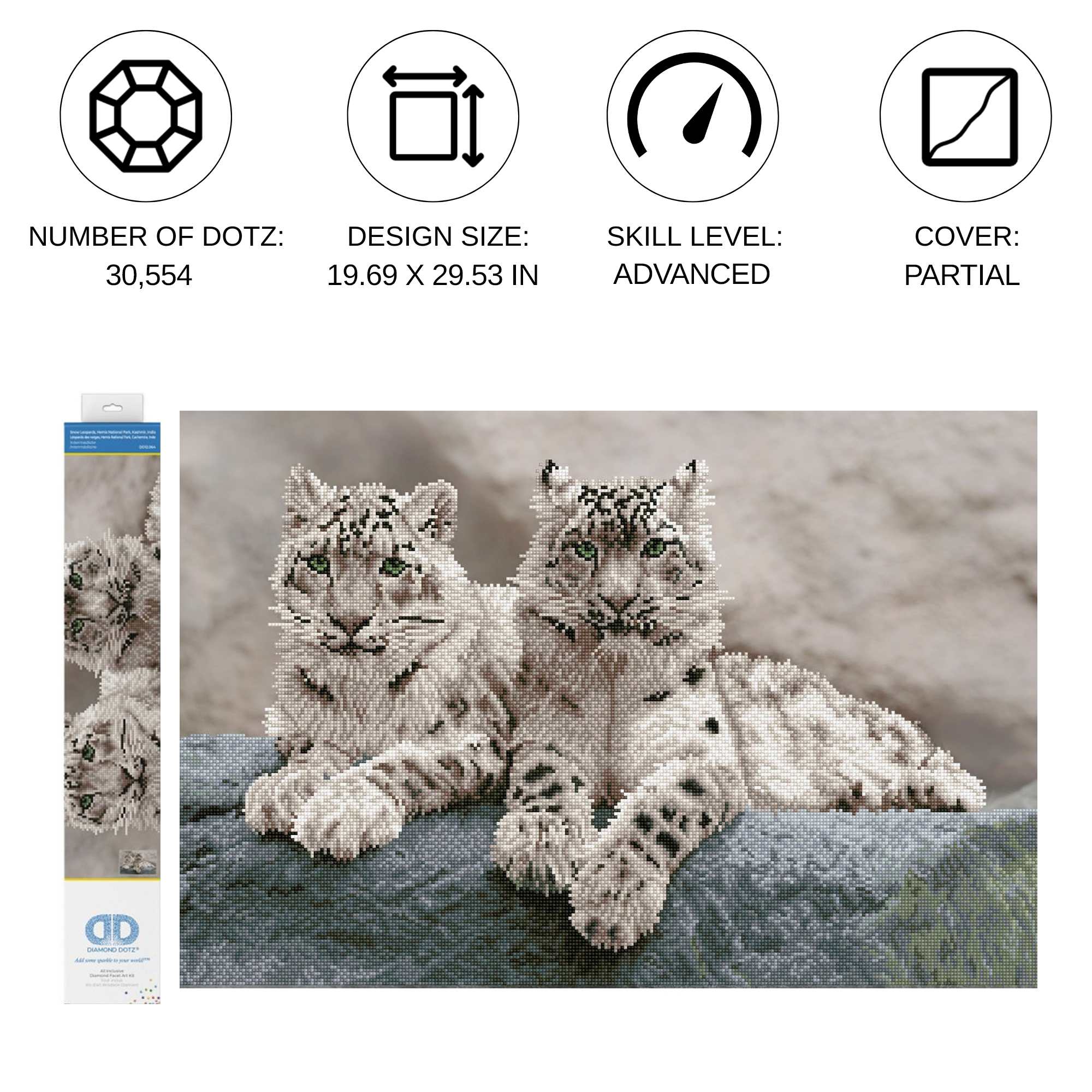 Diamond Dotz Snow Leopards Hemis National Park - 29.5" x 19.7"