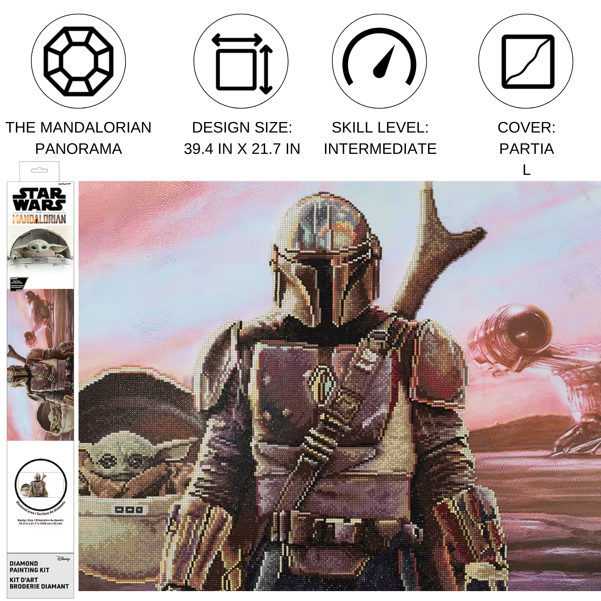 Diamond Dotz Star Wars Mandalorian Panorama - 39.4" x 21.7"