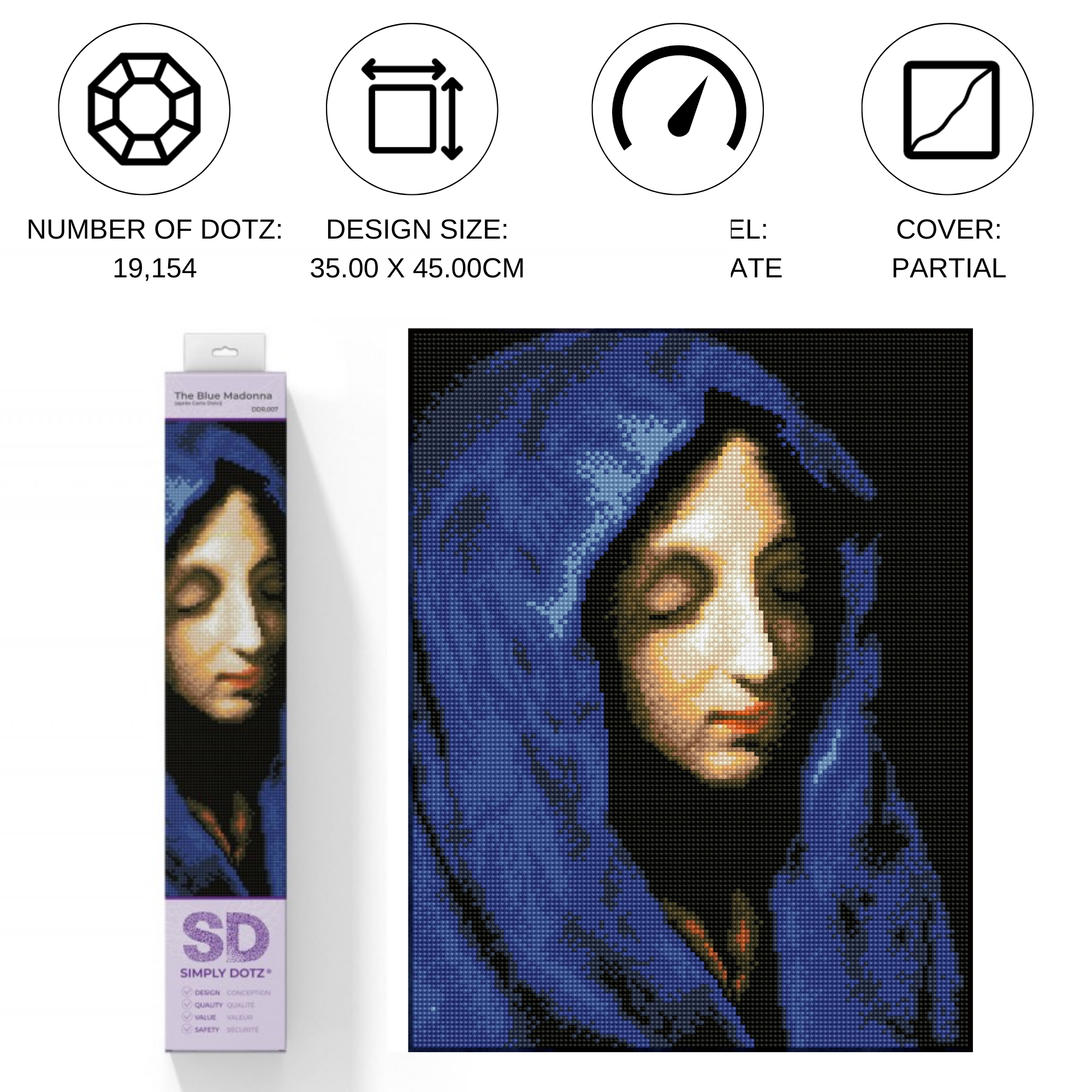 Diamond Dotz The Blue Madonna (apres Carlo Dolci) - 13.8" x 17.7"