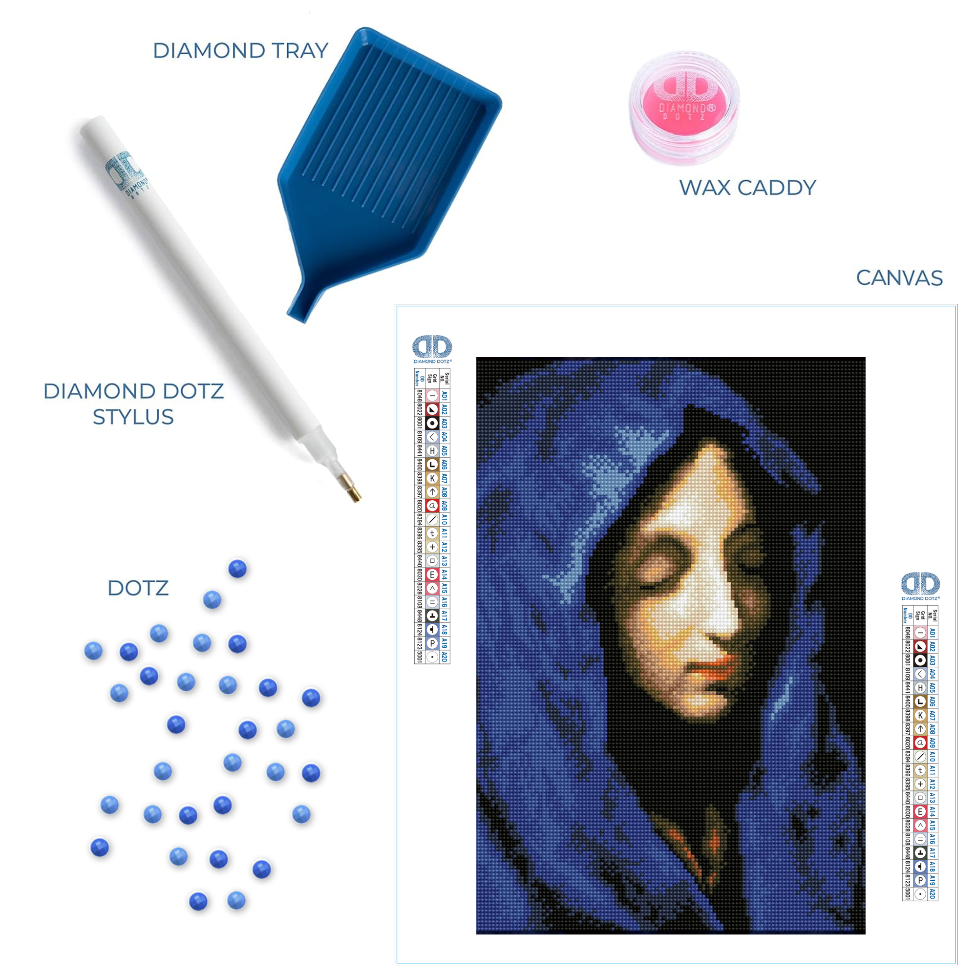 Diamond Dotz The Blue Madonna (apres Carlo Dolci) - 13.8" x 17.7"