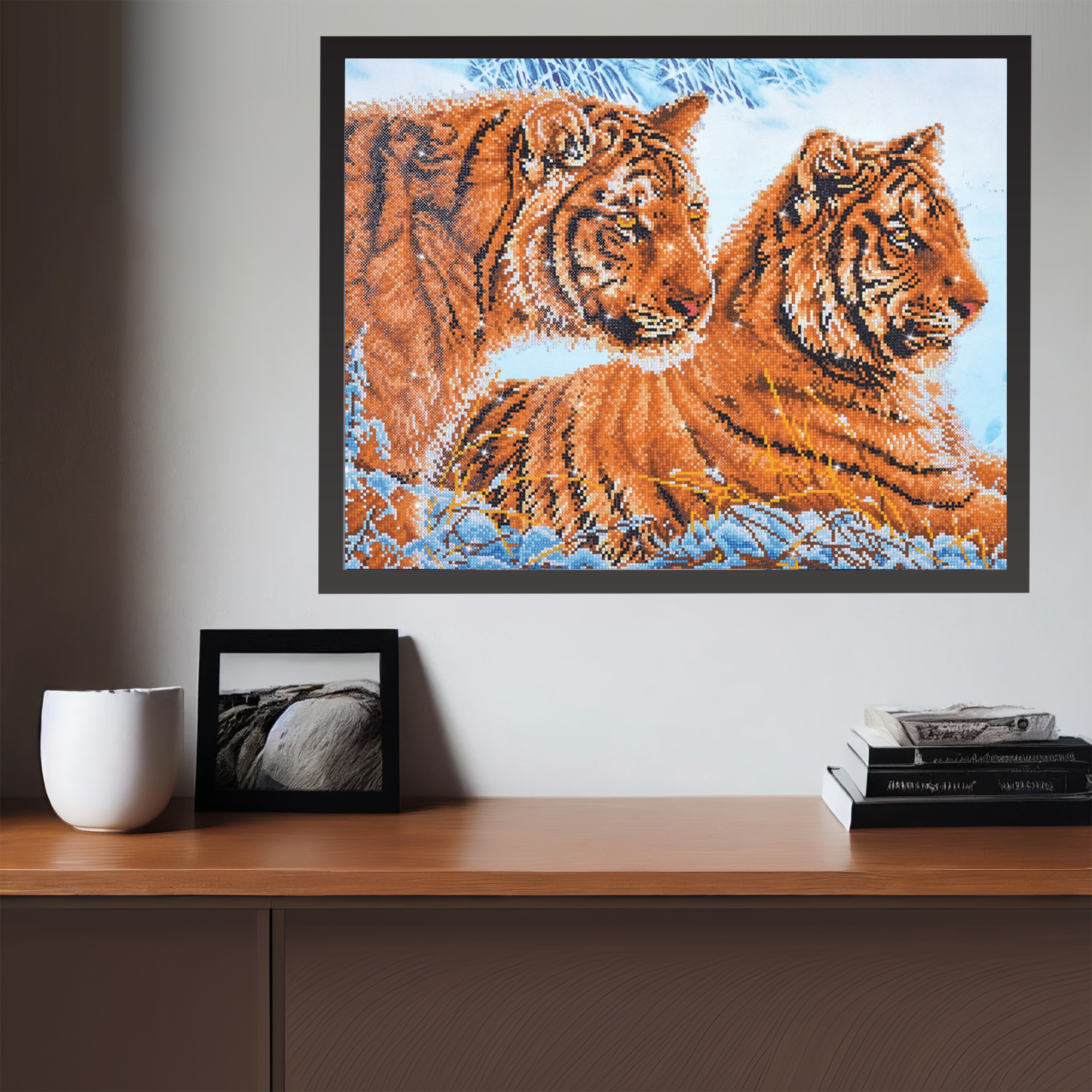 Diamond Dotz Tigers in the Snow - 28.4" x 20.5"