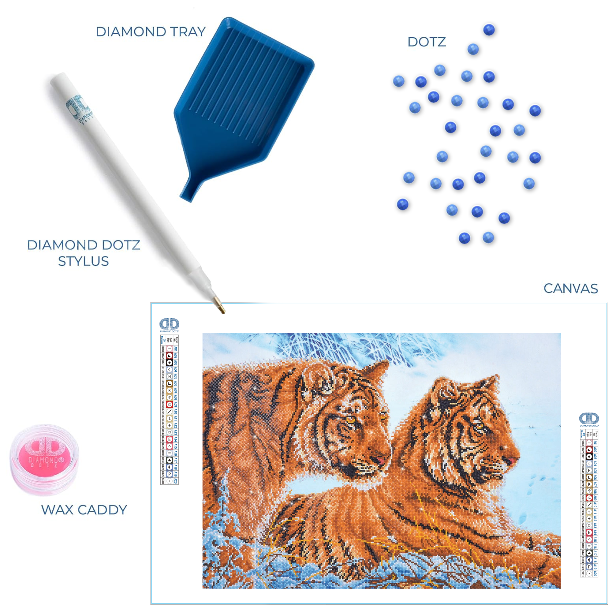 Diamond Dotz Tigers in the Snow - 28.4" x 20.5"