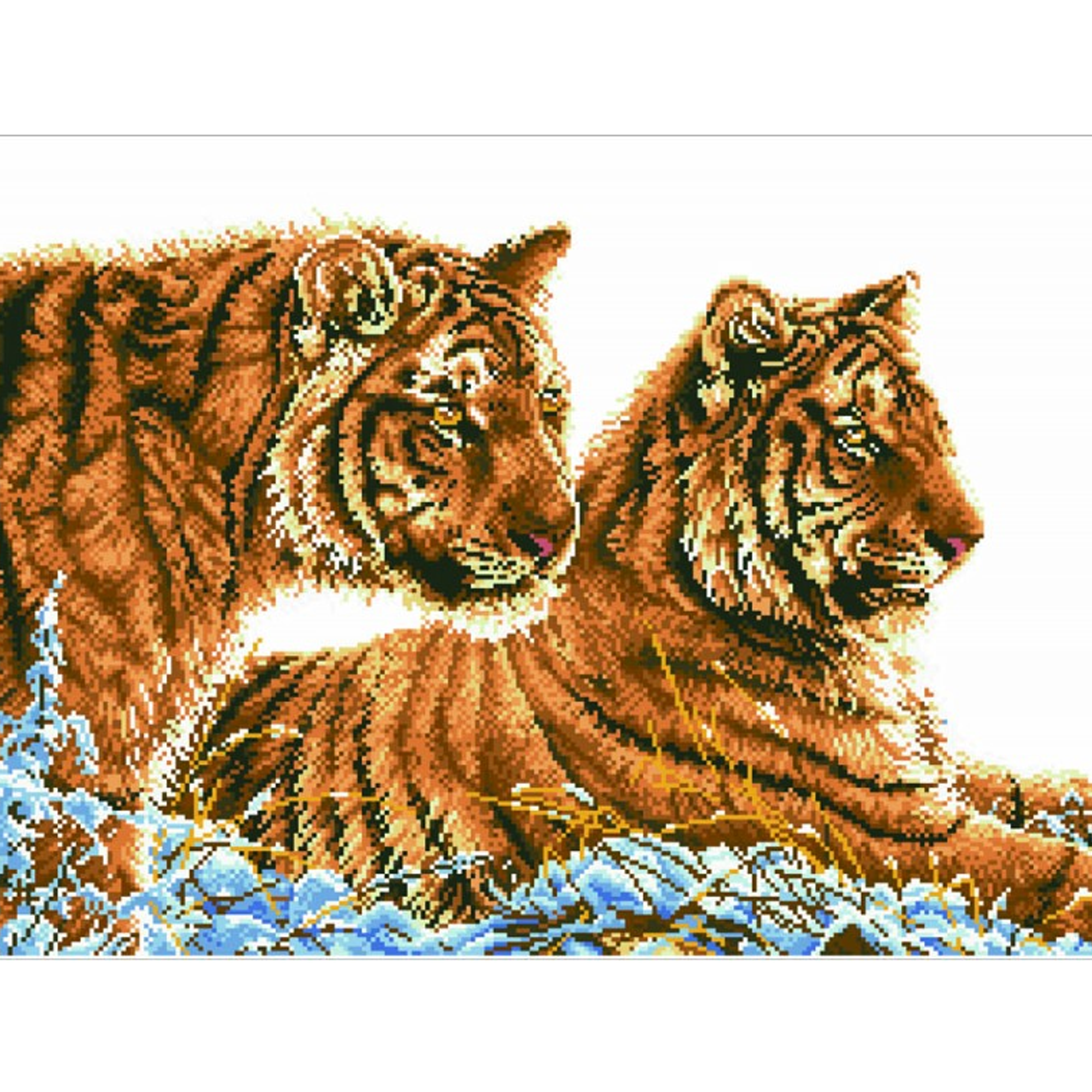 Diamond Dotz Tigers in the Snow - 28.4" x 20.5"