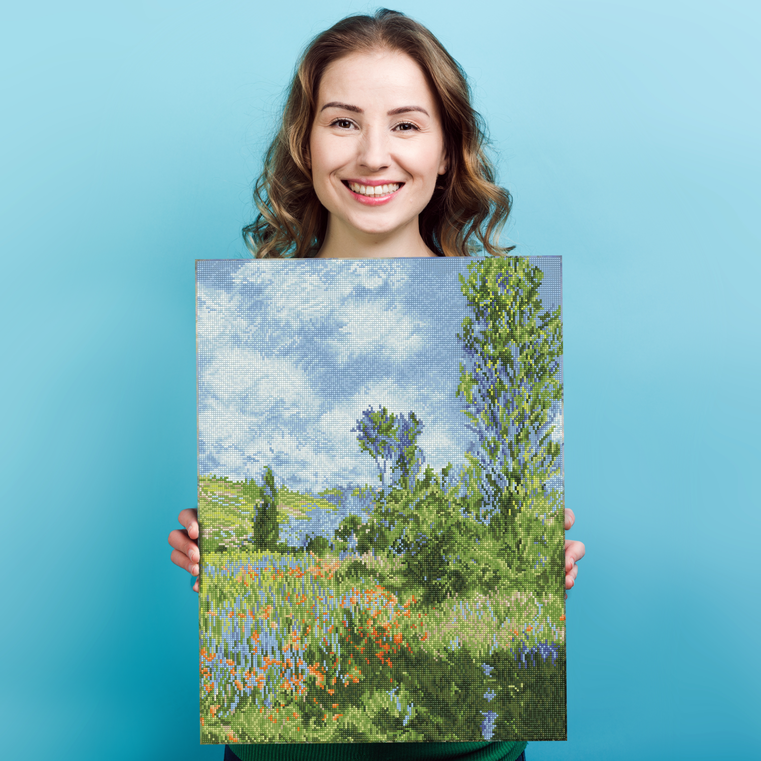 Diamond Dotz View of Vetheuil (apres Claude Monet) - 19.7" x 26.0"