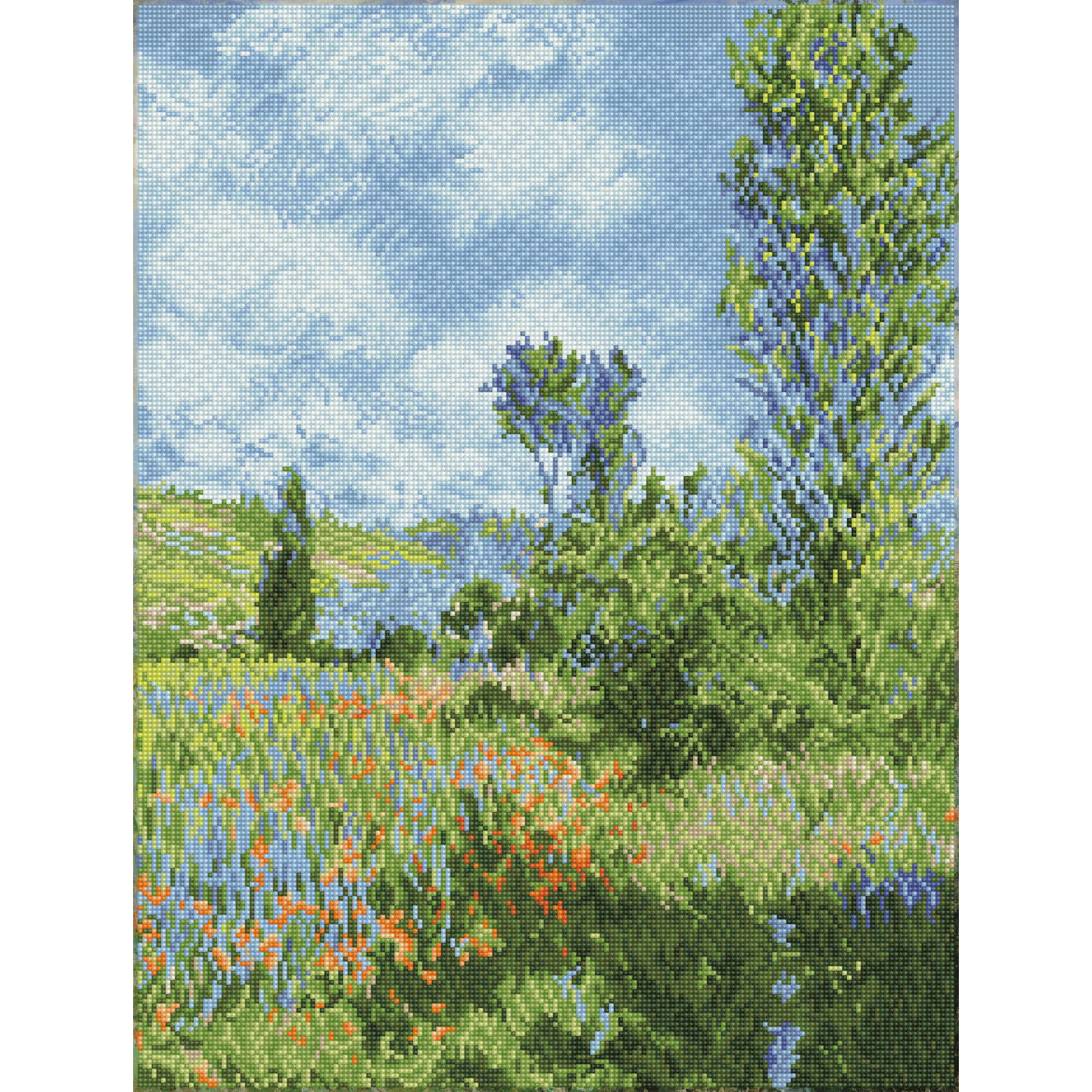 Diamond Dotz View of Vetheuil (apres Claude Monet) - 19.7" x 26.0"