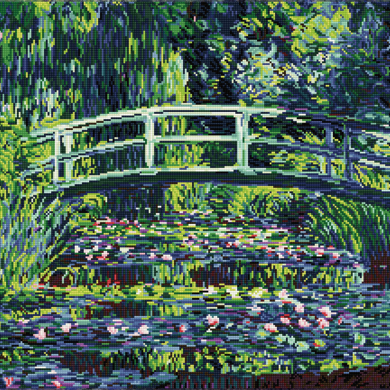 Diamond Dotz Water Lilies and Japanese Bridge - 23.2" x 22.4"