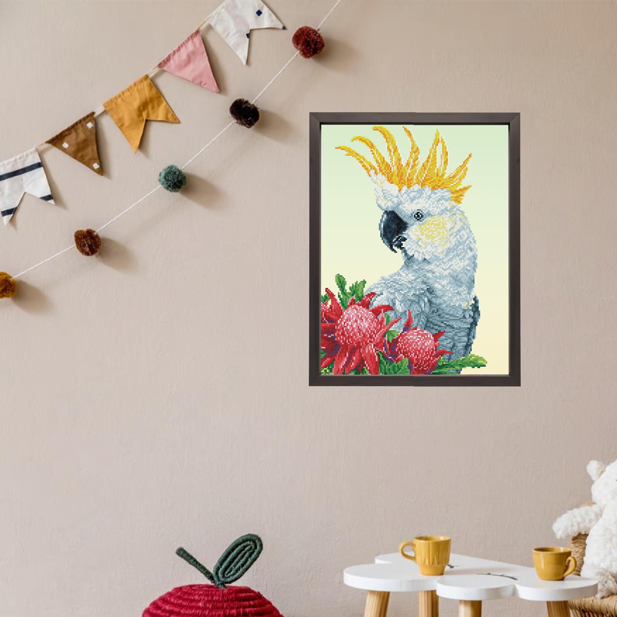 Diamond Dotz White Cockatoo & Waratahs - 16.1" x 20.1"