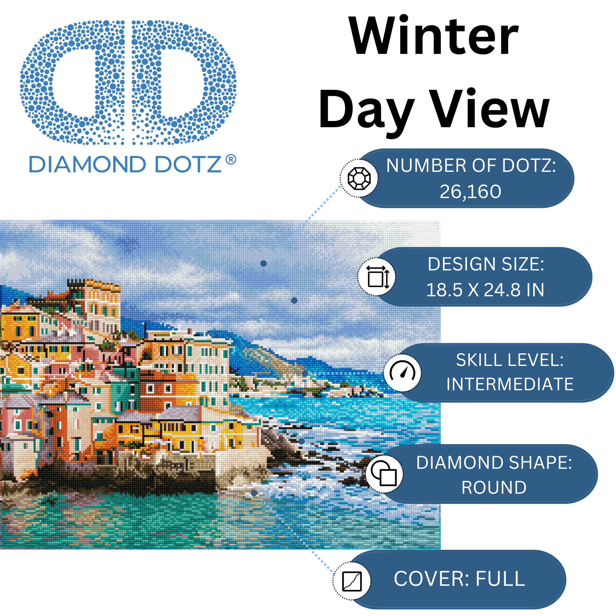 Diamond Dotz Winter Day View - 24.8" x 18.5"