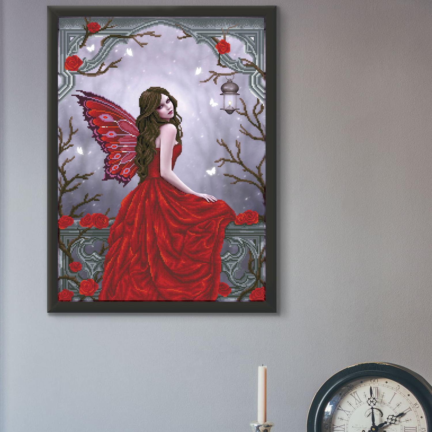 Diamond Dotz Winter Rose Fairy - 20.5" x 26.8"