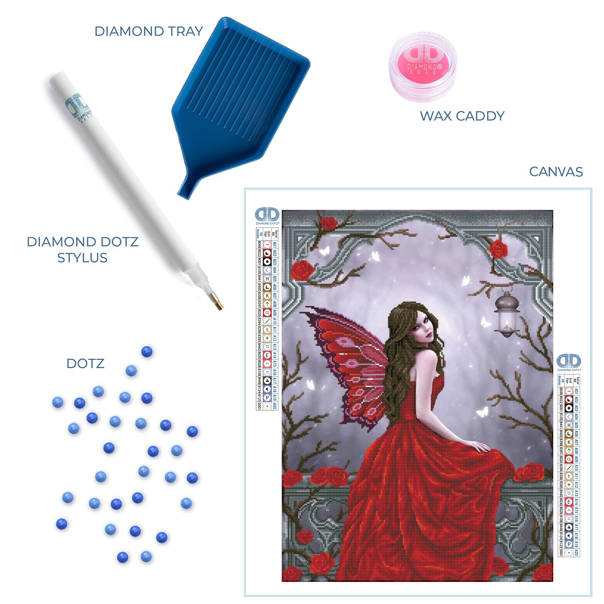 Diamond Dotz Winter Rose Fairy - 20.5" x 26.8"