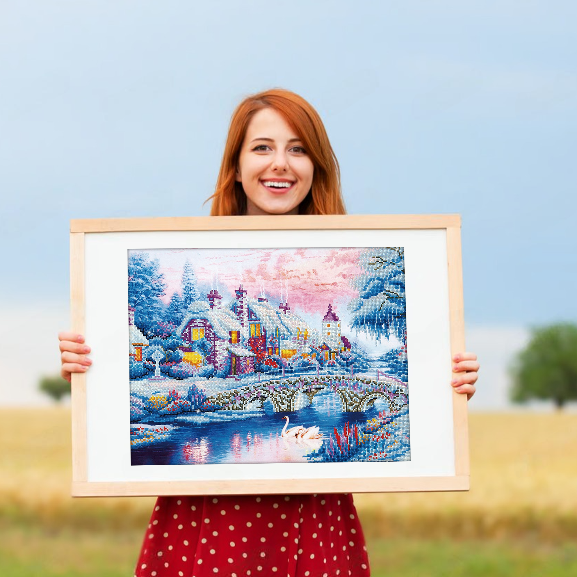 Diamond Dotz Winter Village - 31.1" x 19.7"