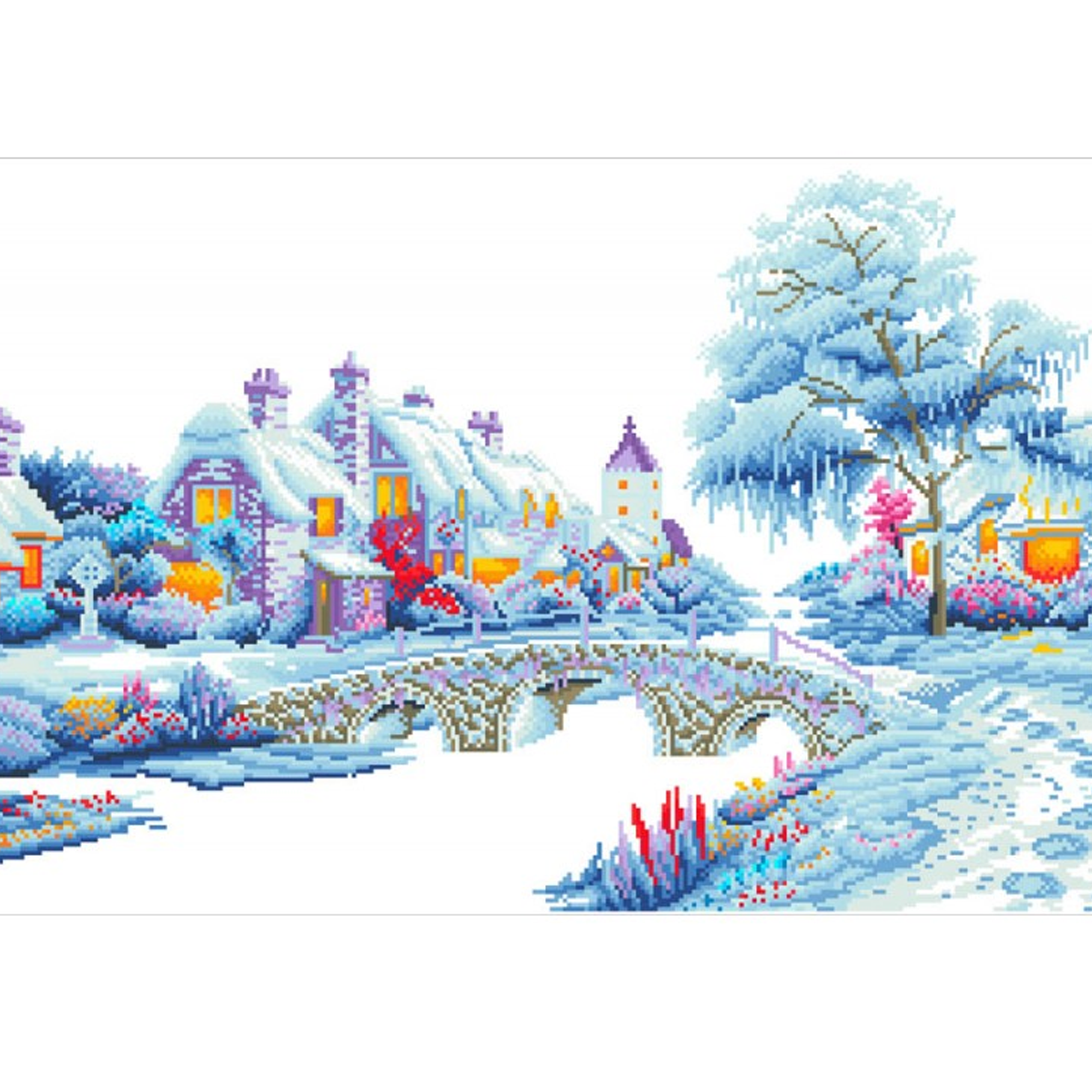 Diamond Dotz Winter Village - 31.1" x 19.7"