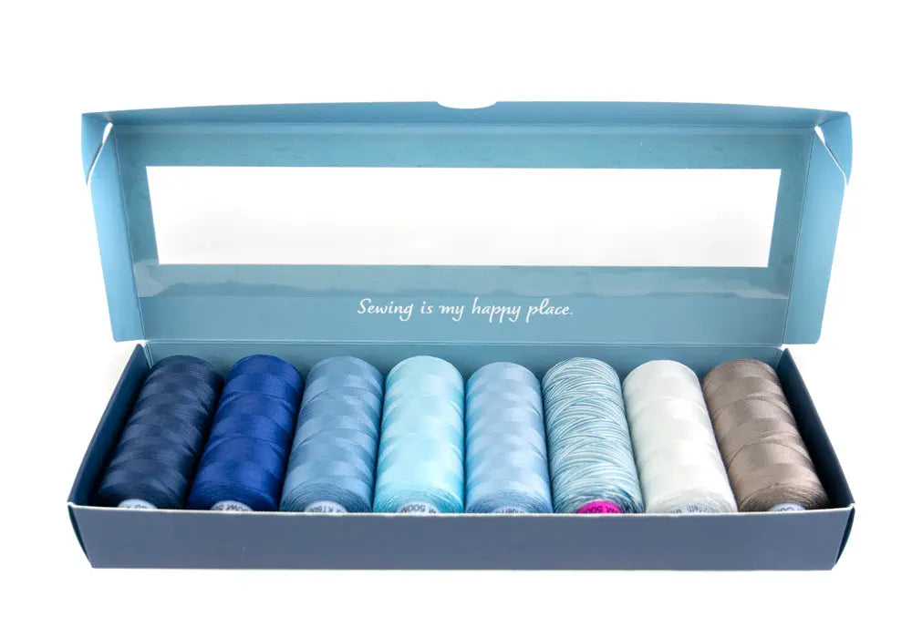Diana’s Royal Blues by Edyta Sitar - Egyptian Cotton Thread Pack WonderFil USA
