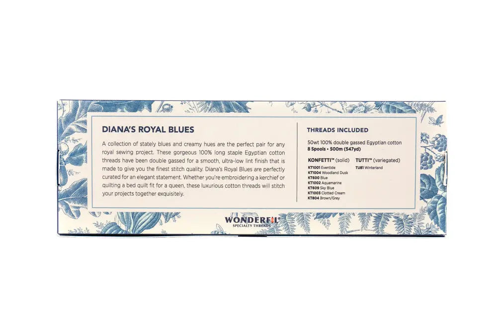 Diana’s Royal Blues by Edyta Sitar - Egyptian Cotton Thread Pack WonderFil USA