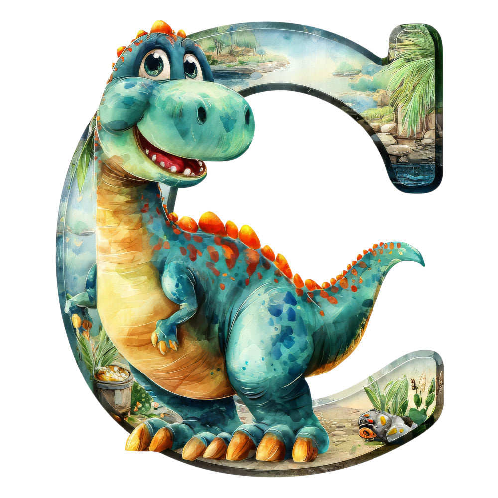 Dino Alphabet Fabric Panel 10