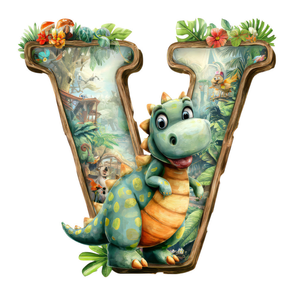 Dino Alphabet Fabric Panel 11