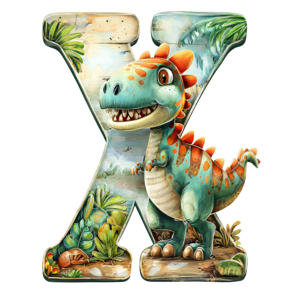 Dino Alphabet Fabric Panel 13