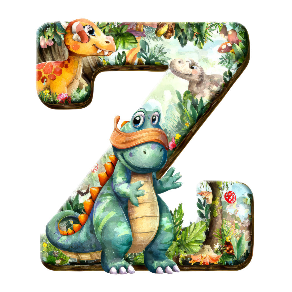 Dino Alphabet Fabric Panel 15