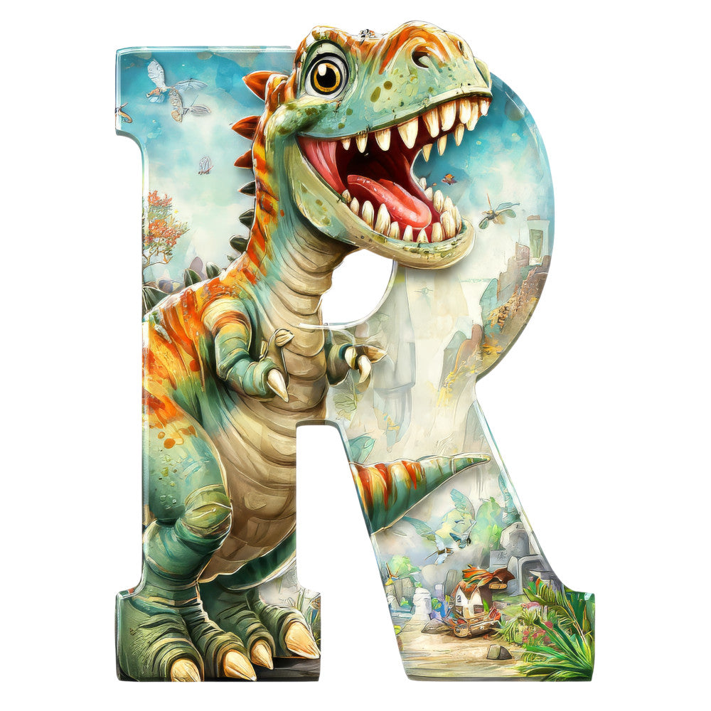 Dino Alphabet Fabric Panel 18