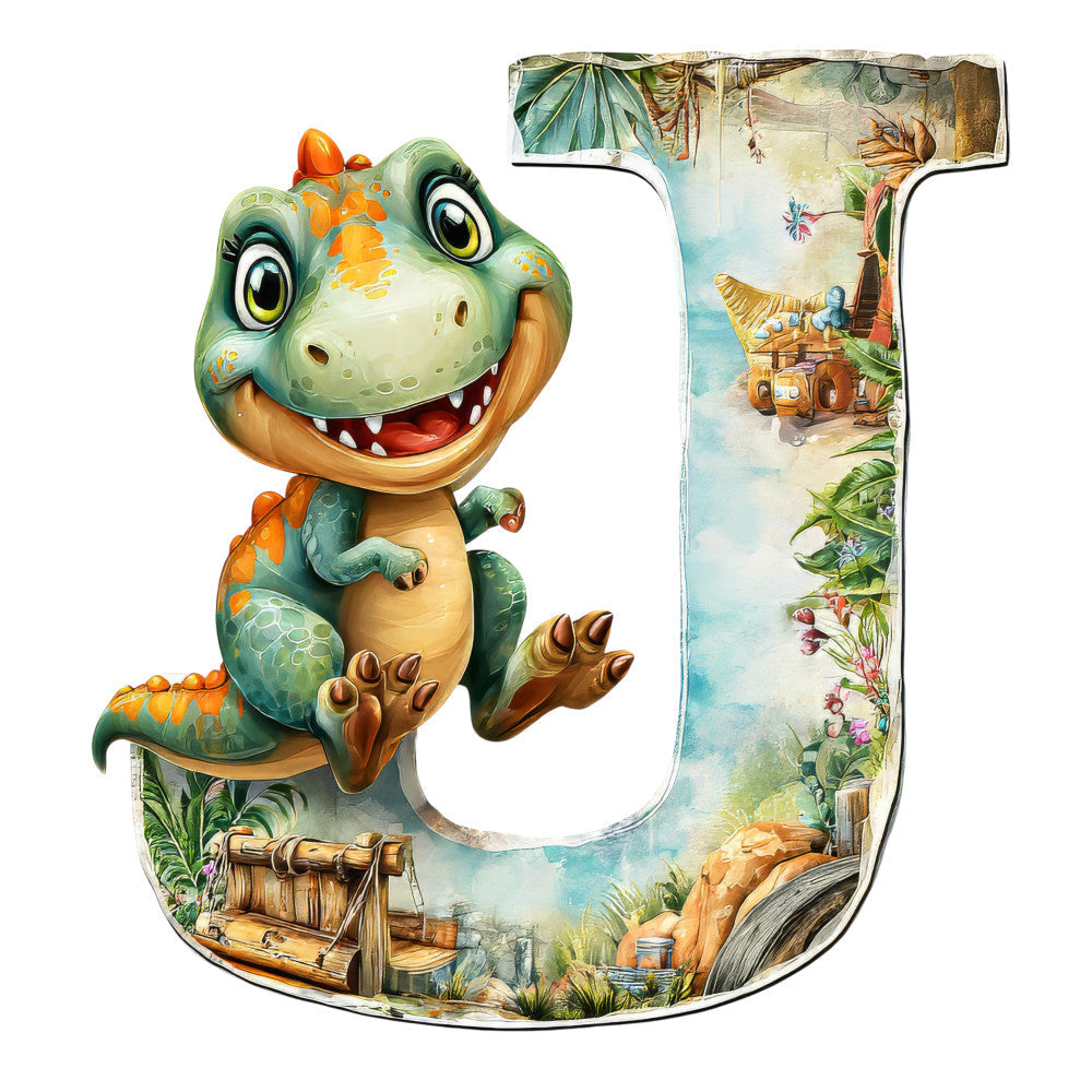 Dino Alphabet Fabric Panel 2