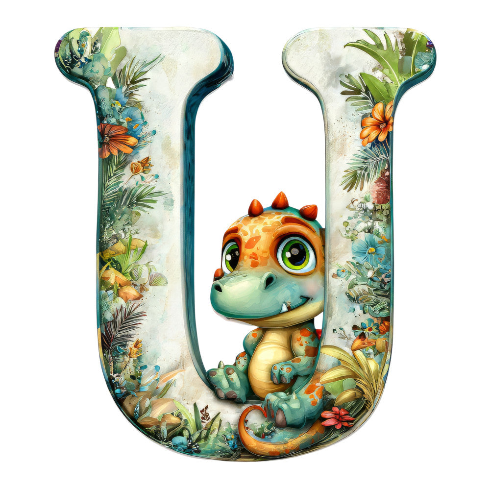 Dino Alphabet Fabric Panel 21