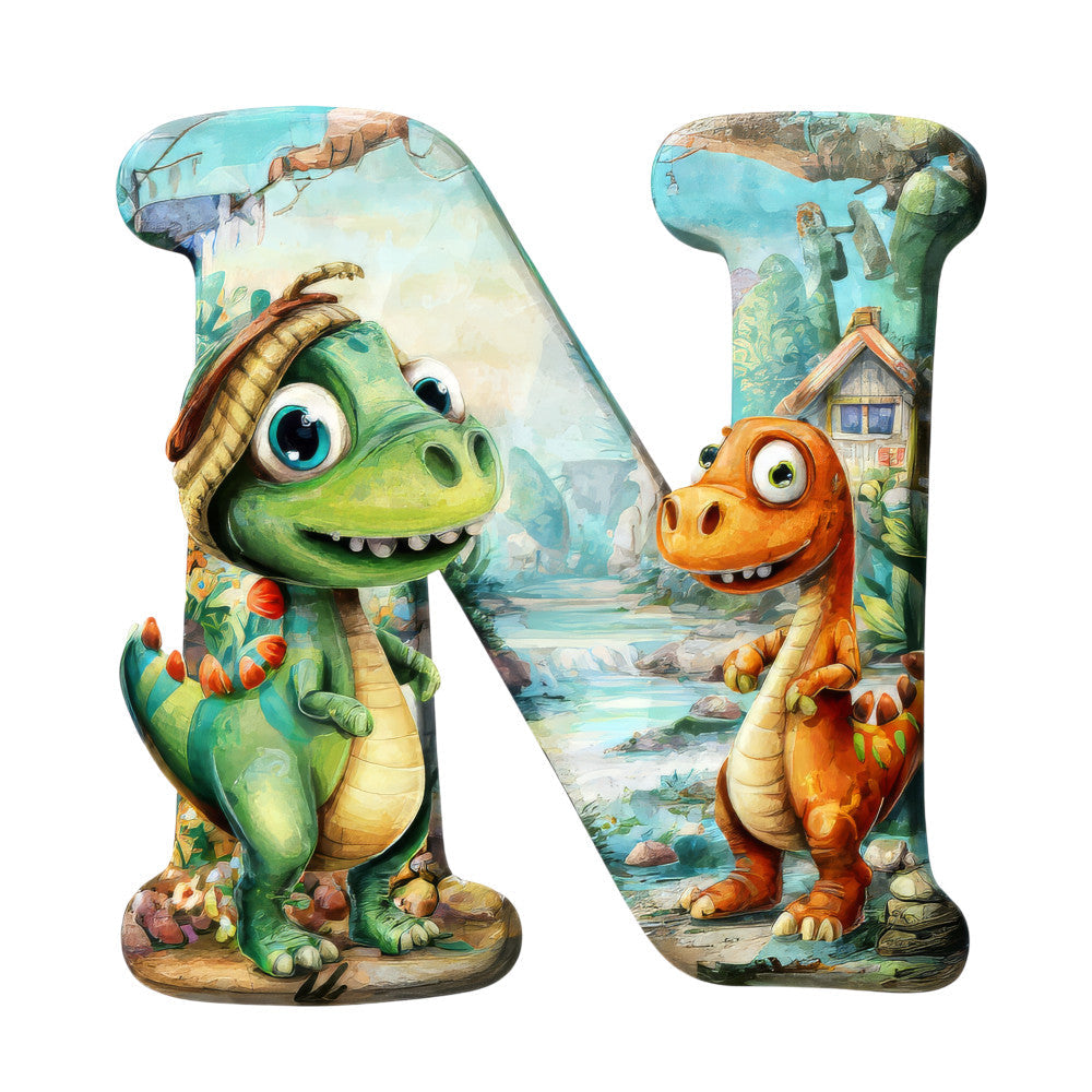 Dino Alphabet Fabric Panel 24
