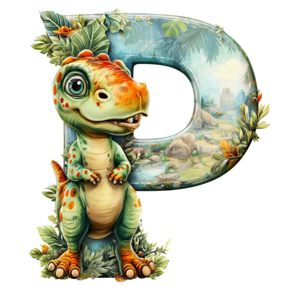 Dino Alphabet Fabric Panel 26