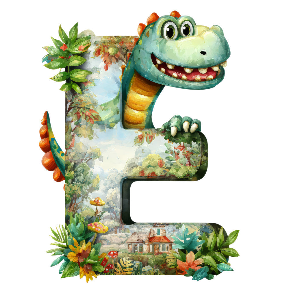Dino Alphabet Fabric Panel 5
