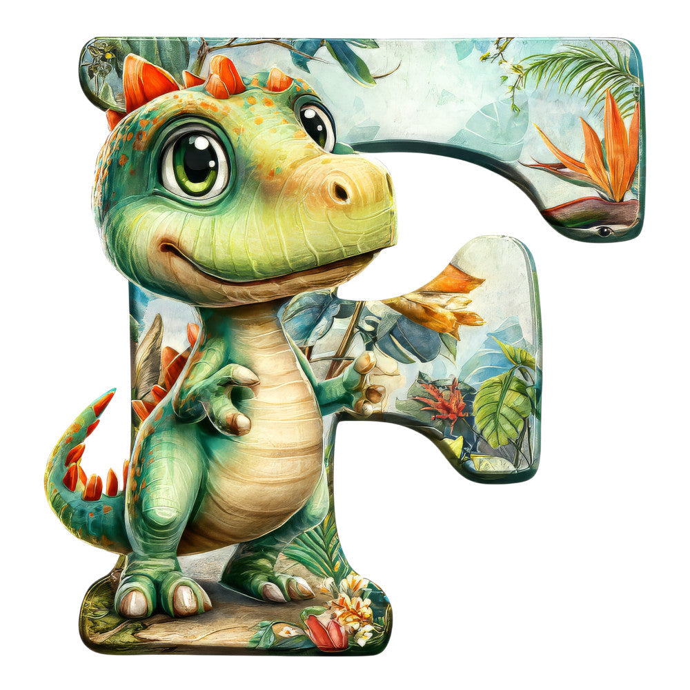 Dino Alphabet Fabric Panel 6