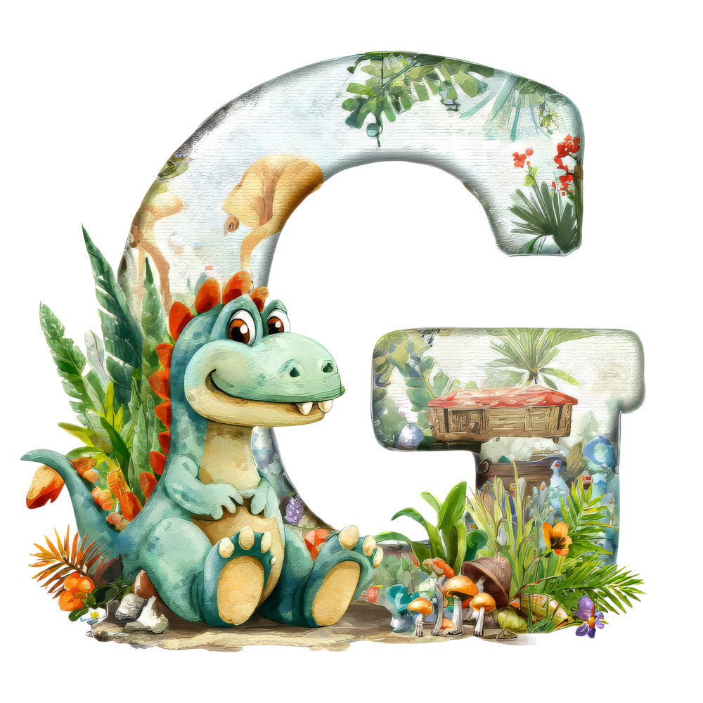 Dino Alphabet Fabric Panel 7