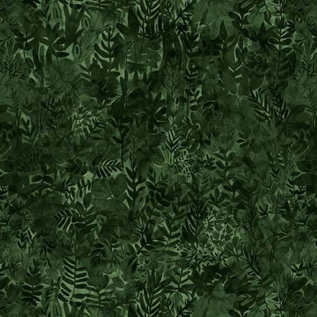 Dinoroars Foliage Texture Evergreen quilting fabric by QT Fabrics