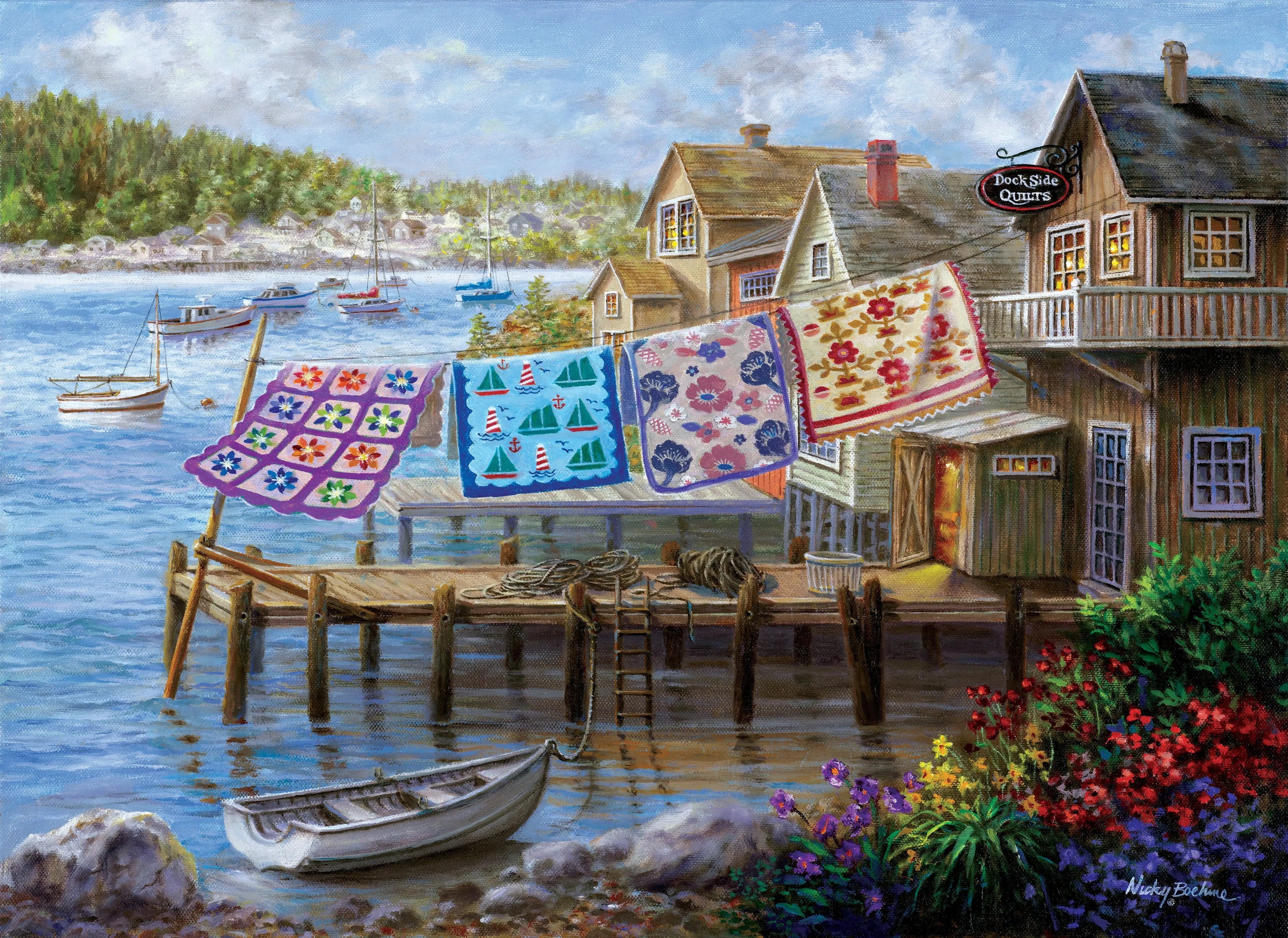 Dockside Quilts 500pc Puzzle with Large Pieces - Linda's Electric Quilters