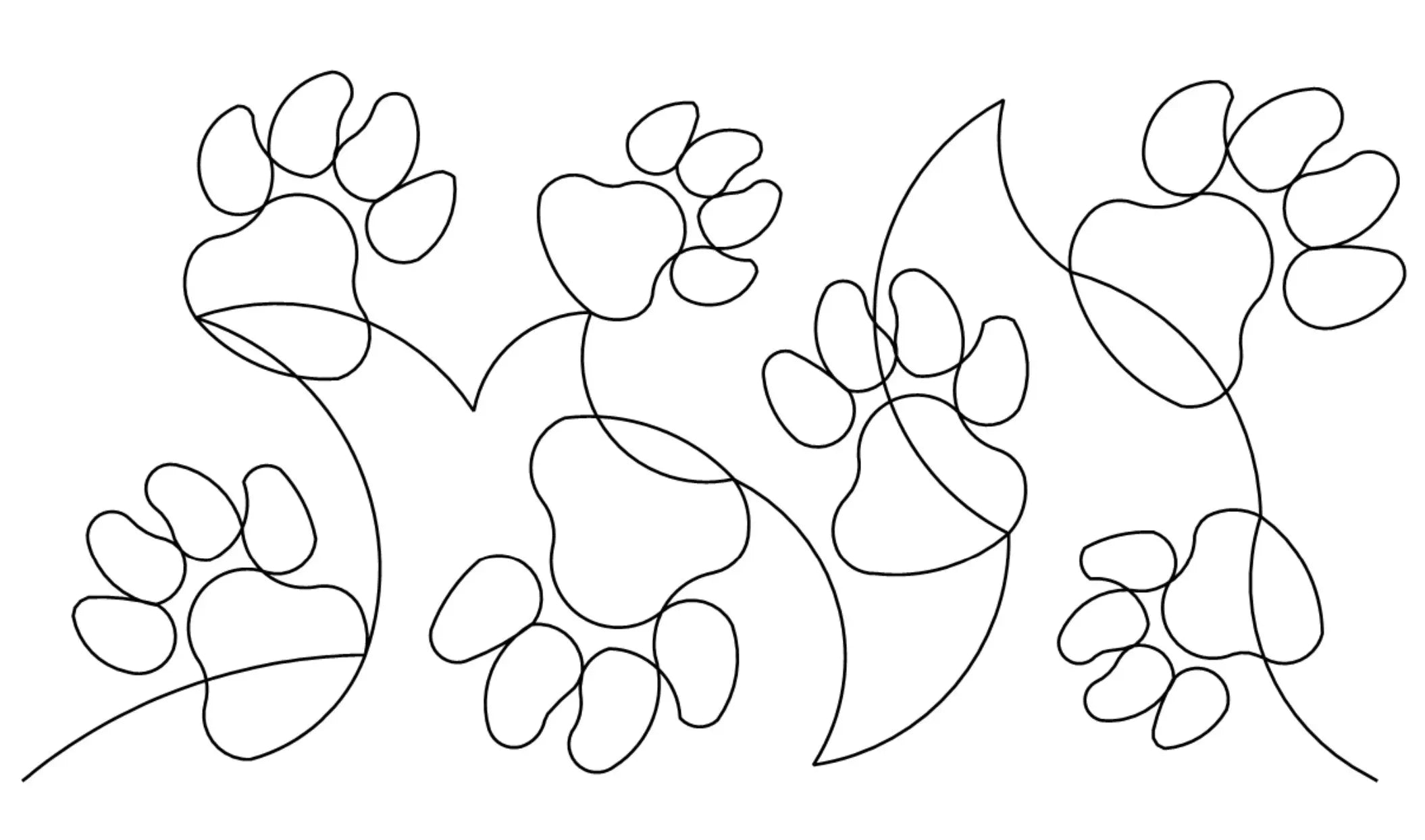 Dog Pawprints Digital E2E Wildflower Quilting