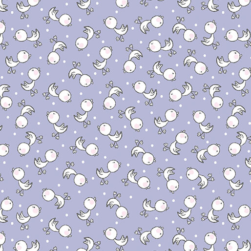 Doodle Baby Flannel - Ducky Love - Purple 44"/45" Cotton Flannel Fabric per yard