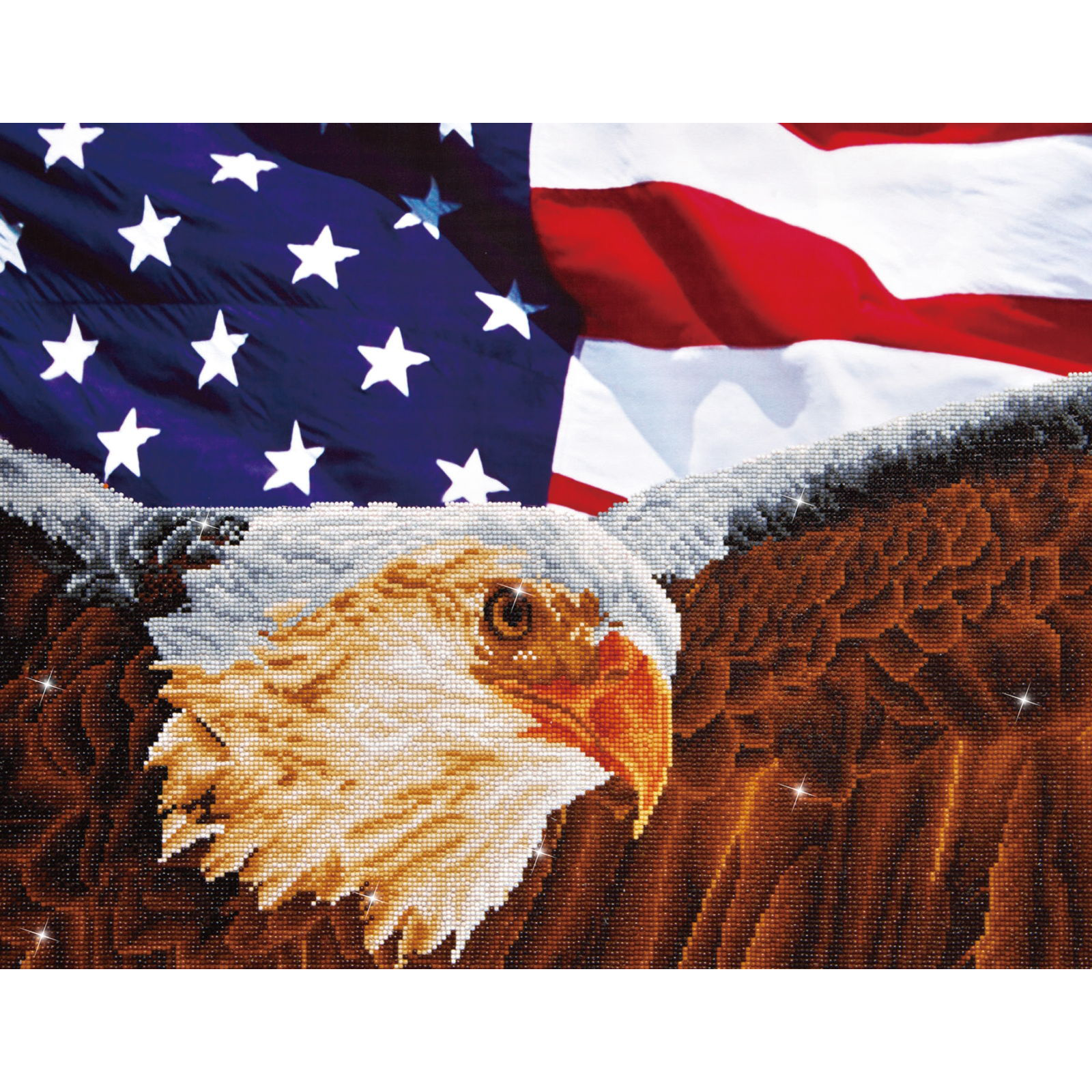 Diamond Dotz Bald Eagle & Flag - 28.0" x 22.0"