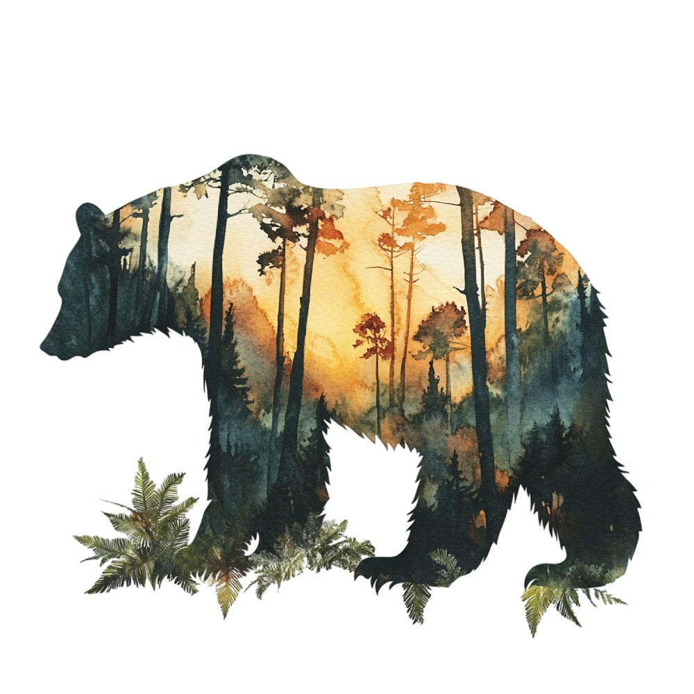 Double Exposure Woodland Animals Fabric Panel 15