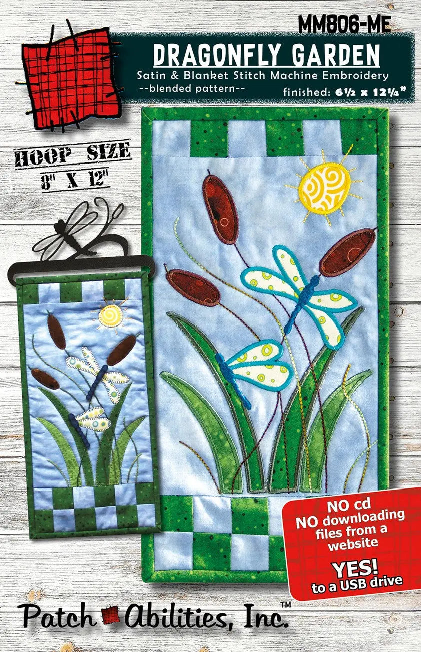 Dragonfly Garden Pattern Machine Embroidery Version - Linda's Electric Quilters