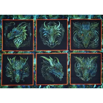 Dragons Emerald Reign - Panel In The Beginning Fabrics