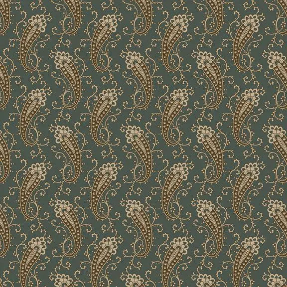 Dressmaker - Paisley - Teal 44" / 45" Fabric Per Yard The Fabric Company