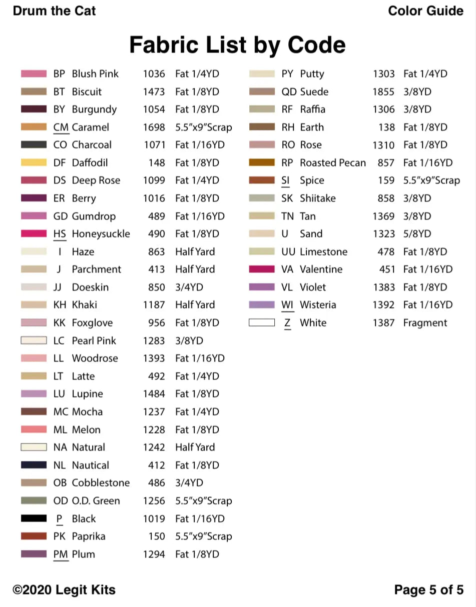 Drum the Cat Quilt Kit Legit Kits