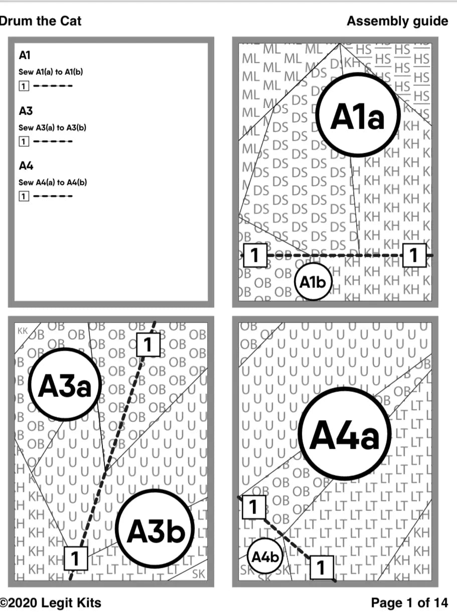 Drum the Cat Quilt Kit Legit Kits