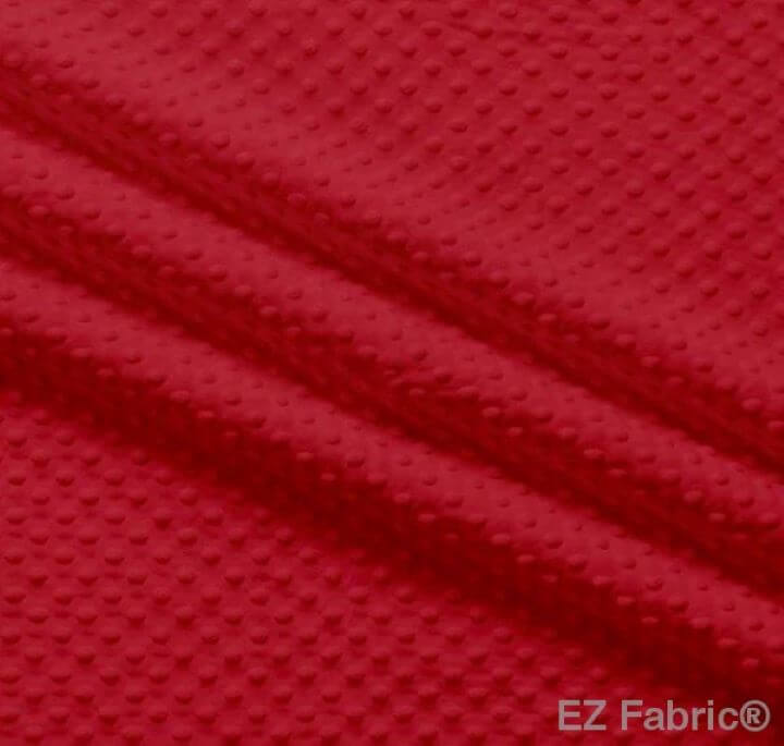 Touch minky dot red embossed plush fabric