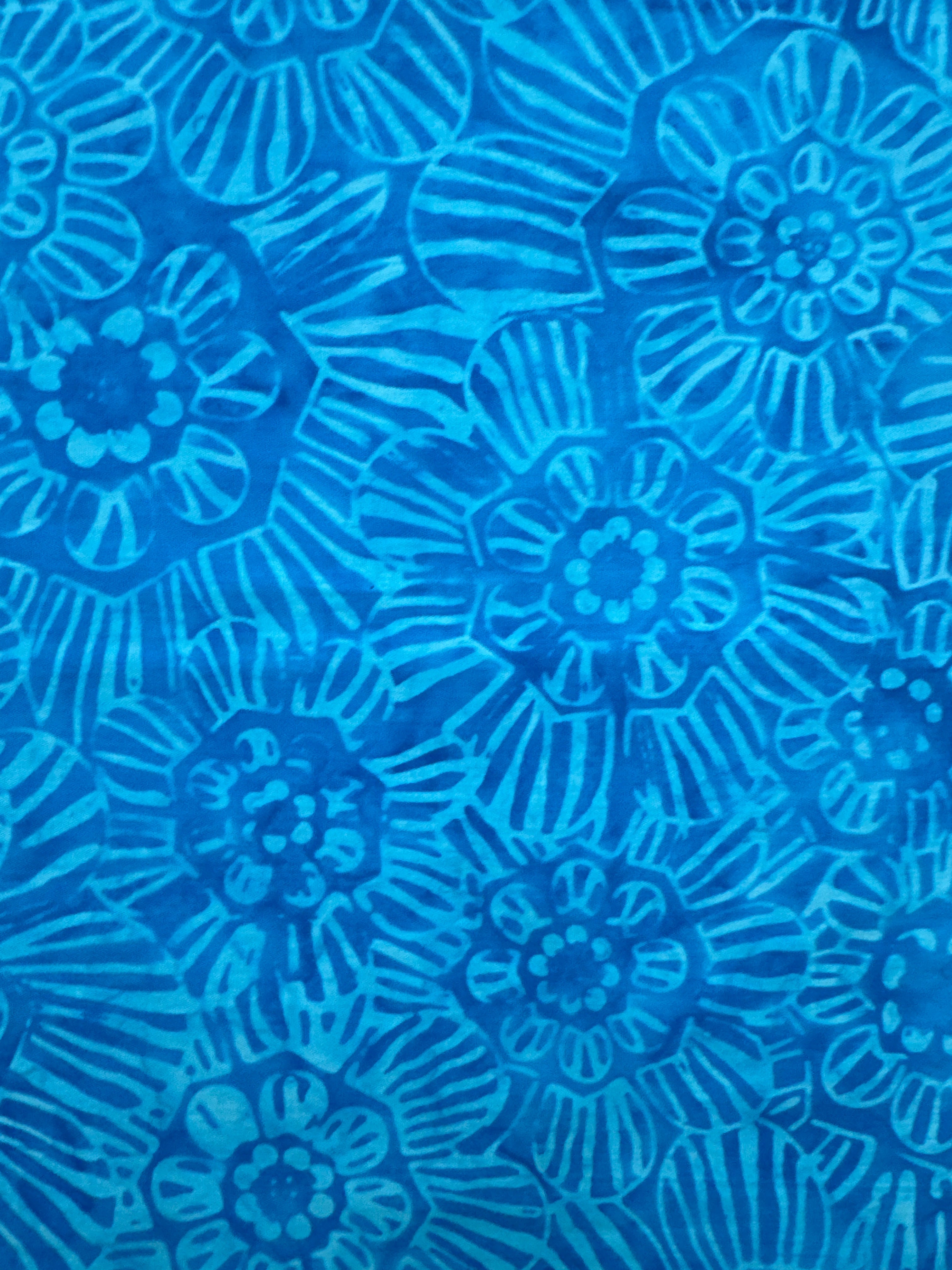 Etch Floral Print Electric Blue floral quilting fabric by Andover Fabrics