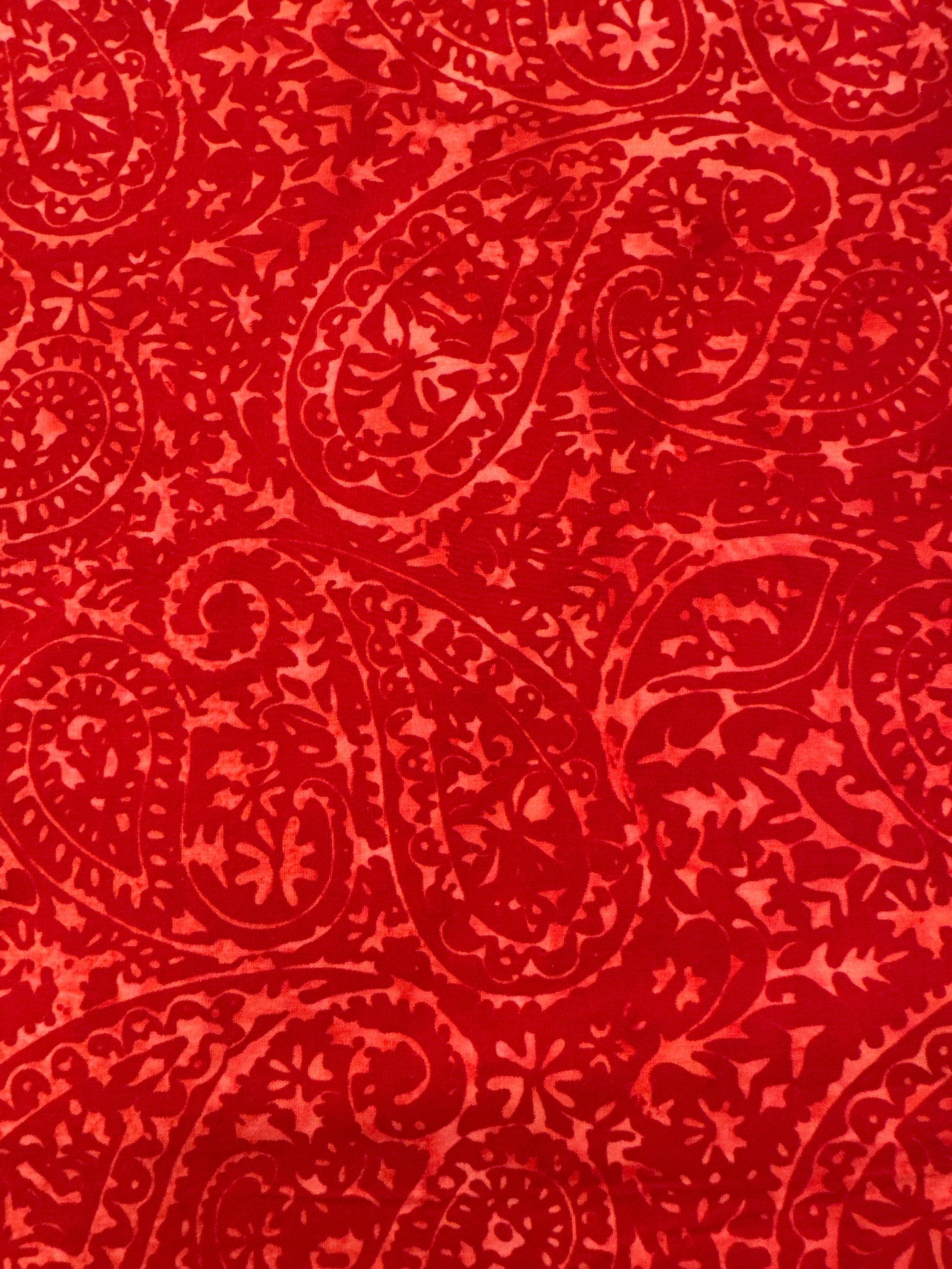 Paisley Decoration Cherry red blender quilting fabric by Hoffman Fabrics