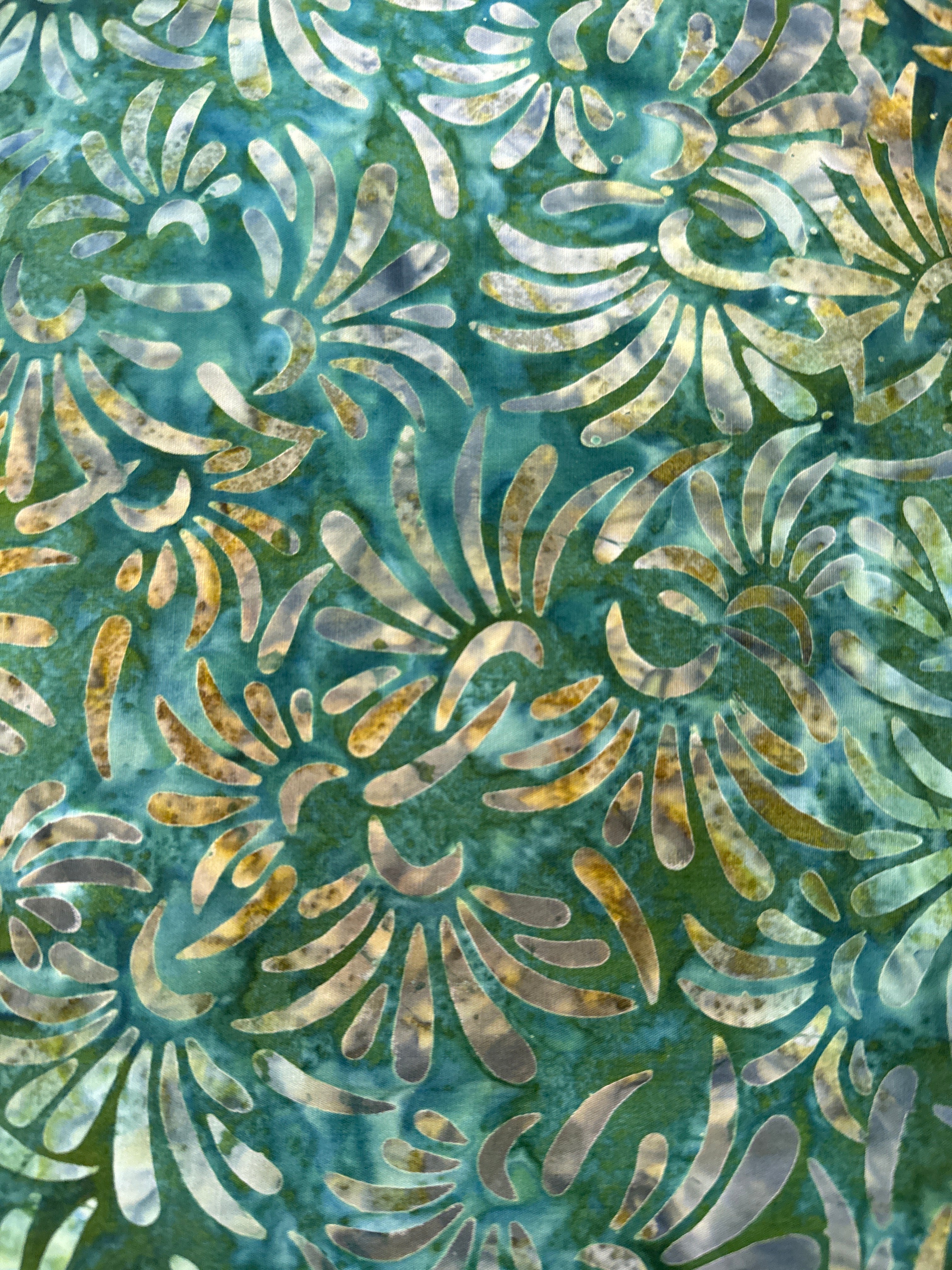 Abstract Fans Forest Green geometric quilting fabric by Wilmington Prints