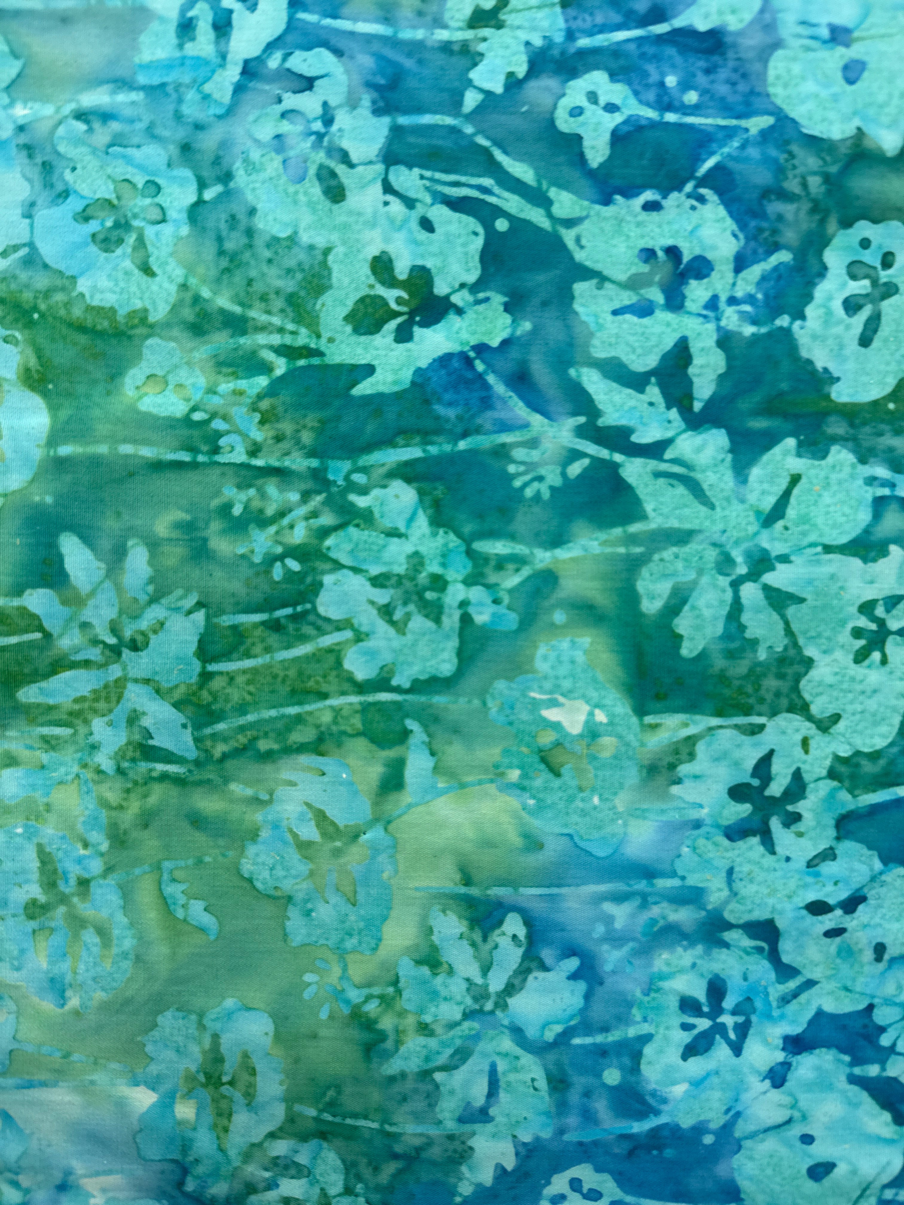 Andover Floral Print Blue and Green quilting fabric